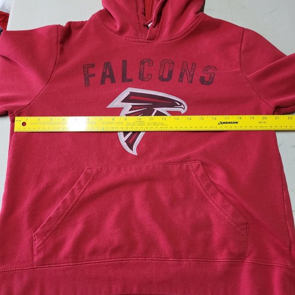 Majestic NFL Football Atlanta Falcons Hoodie Sweatshirt Red Size Medium - Picture 9 of 12